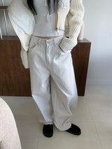 Steel Frame Metal Stud Balloon Fit Wide Long Pants (2 colors)