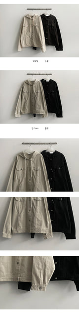[Brand quality!] メンズポケットボクシーコットンフードジャケット(4 colors)