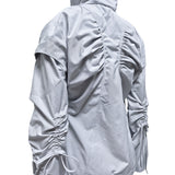 BIKER SHIRRING JACKET . CLEAR GRAY