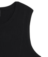 Ribbed Cutout Sleeveless - Black