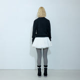 STRAP WOOL CARDIGAN BLACK