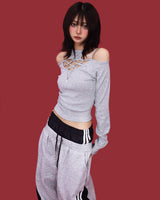 layer sagging trek wide pants (2color)