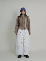 Kuro banding snap pocket wide fit washed pants