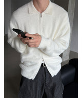 [Unisex] Angora kara knit zip up(6color)