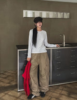 [U-BASIC] Silket Round Cotton Long Sleeve