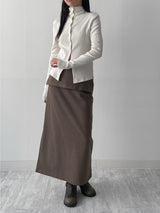 Rib Mock Neck Cardigan T-Shirt
