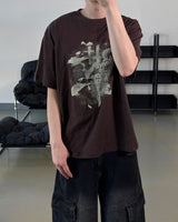 Las Faded Printing Oversized Short Sleeve