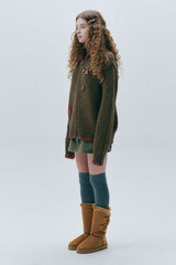 Winter Charm Zip-up Jacket [Brown]