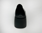 [POINT ITEM] 6CM PLATFORM Y2K SUEDE LEATHER FAUX-LEATHER BLOAFER ミュール ラウンドトゥ スリッパ - 2 COLOR