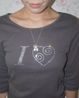 [925SILVER] ADORN HEART RIBBON NECKLACE