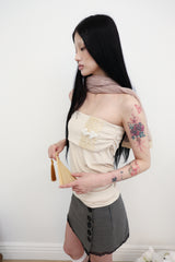 [香] Classic Button Skort (SS & Lace ver) (Gray)