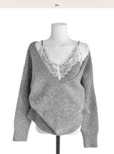 pain of lace sleeveless + over nt set
