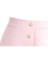 Ruby Romantic Gold Button Tweed Skirt Pants Pink