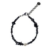 karen silver black gemstone bracelet 