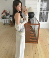 [ silver angel🩶 ] fair wing over cotton wide pt