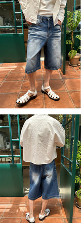 [S/S] ライザーエンボブルーバミューダパンツ