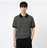 Stripe Crop Half Knit Black