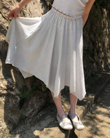 Badin Check Banding Midi Skirt