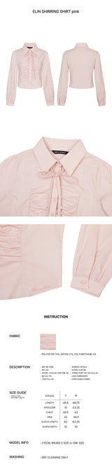 ELIN SHIRRING SHIRT pink