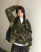 ティブカモハーフジップフードTシャツ