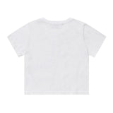 Cat Save The World Crop T (Black, White)