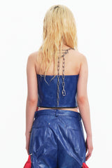 Embryo Pu leather special-shaped tube top