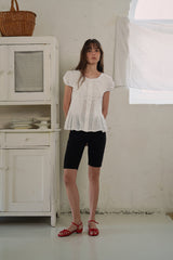 Rib biker leggings_black