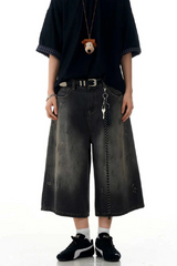 Splatter Blue Cropped Jeans