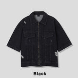Ute Vintage Crop Short Sleeve Denim Jacket