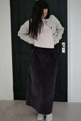 Corduroy maxi skirt, Charcoal