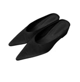 from the antique stiletto satin wedge heel