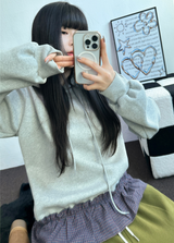 チェックフリルカンカンフーディーTシャツスウェットシャツ💟🤍🖤🩶3カラー