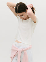 NUBASIC レース リブ Tシャツ ホワイト
