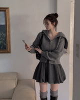 Wool Kara Knit Zip-up