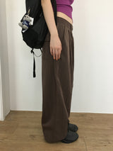 メタリックツータックワイドパンツ (3color)