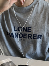 ルックリロードラウンレタリングオーバーサイズショートスリーブTシャツ