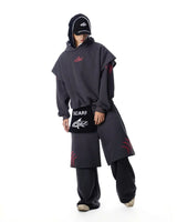 DOUBLE LAYER GREY HOODIE