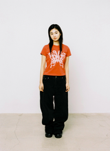 バタフライエンジェルTシャツ - レッド