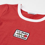 Rose Ringer Tee Red