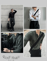 cosyharu henly-neck boonddo long-sleevd shirt