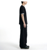 エッセンシャルスタンダード半袖リンガーTシャツ ブラック