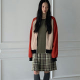 Check Pleated Skirt (black)