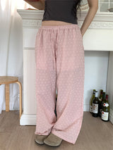 RIBBON PUNCHING WIDE PANTS (3C)