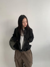 スキムブ フリルフード ショートコート