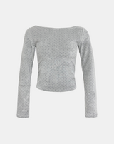 Dot Velvet Rib Neck T-Shirt