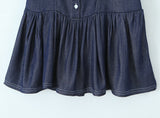 Deep denim bustier A-line mini dress