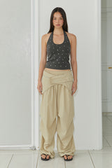 BELT LAYER PANTS / BEIGE