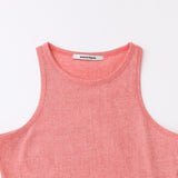 Button off crop cardigan set Red