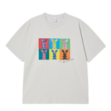 25SS エイリアンラビットポップアートショートスリーブTシャツ ライトグレー