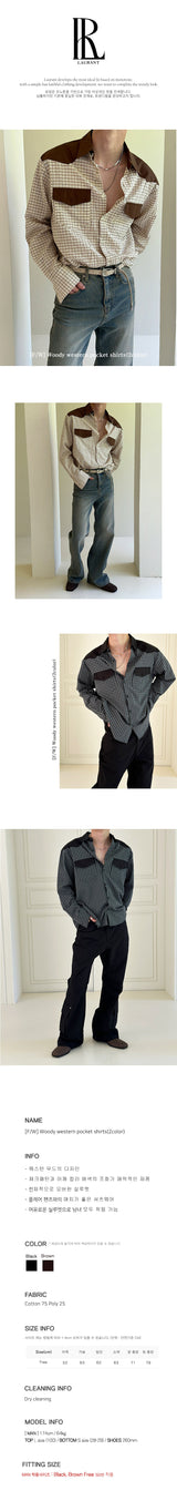 [F/W] Woody western pocket shirts (2color)